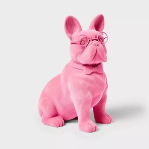 NEW 2024 Spritz Valentine Pink French Bulldog Flocked Figurine Target Dog Decor